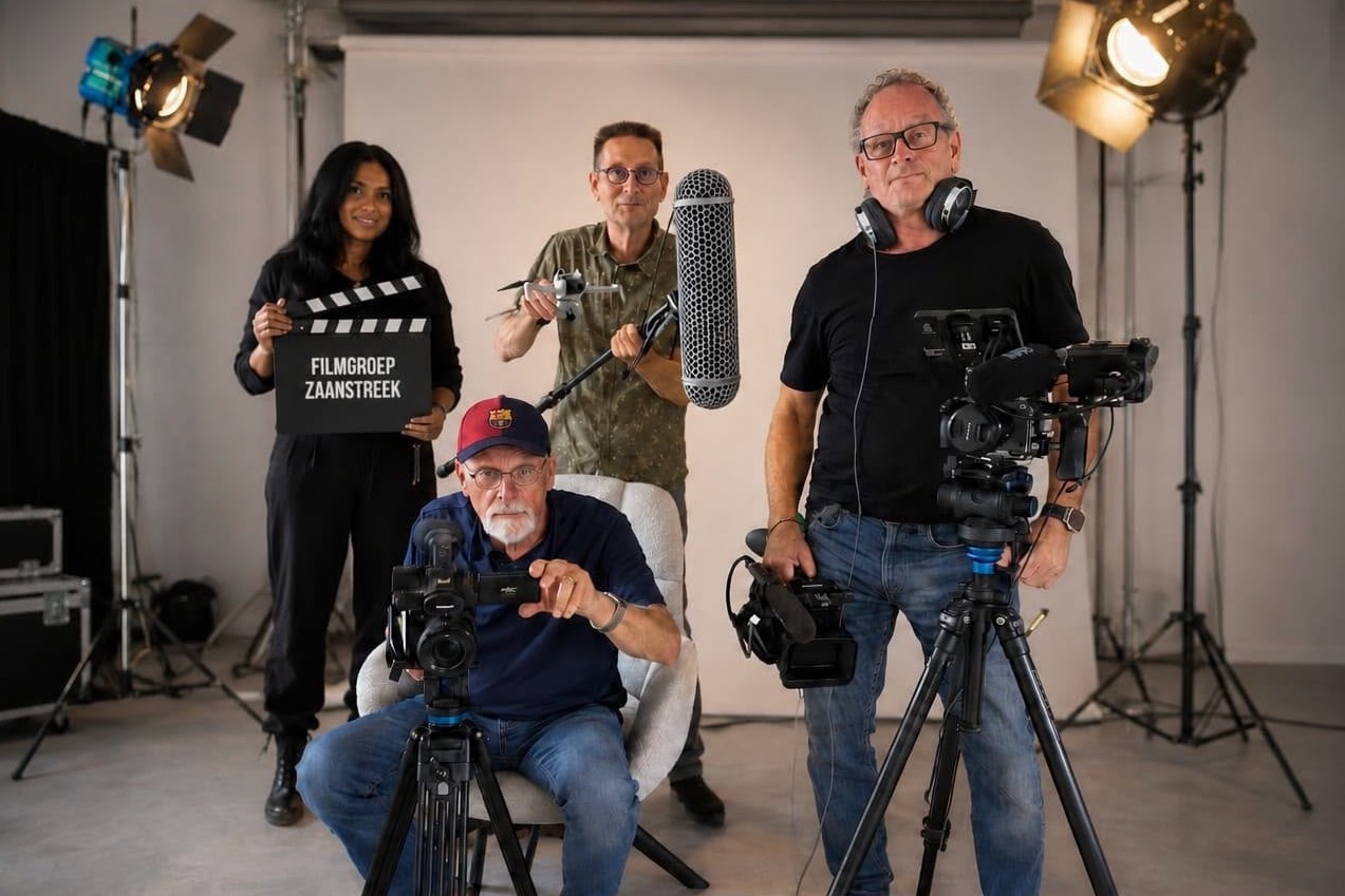 Filmset van Filmgroep Zaanstreek in actie